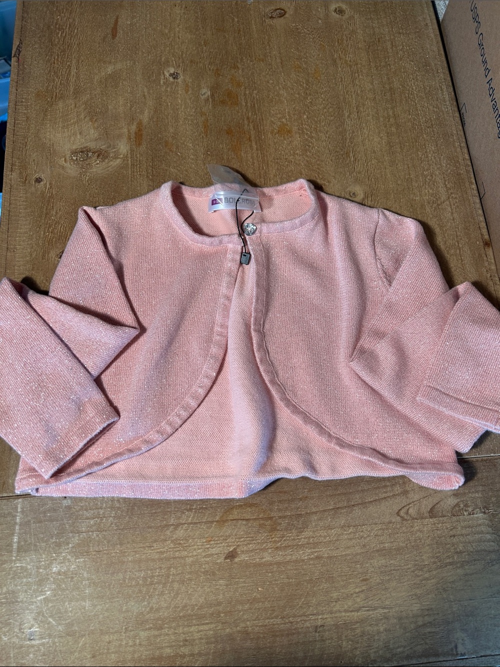 Toddler Pink Sparkle Bolero Cardigan by Bonpoint